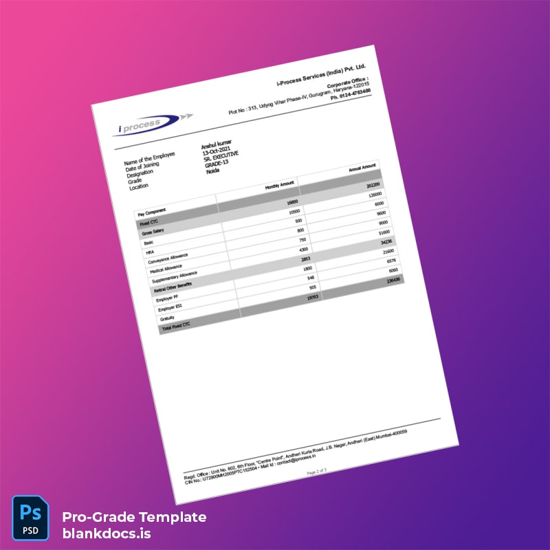 Blank India i-Process Services Employment Verification Letter Template in Word and PDF formats page 2 Document Preview - BlankDocs