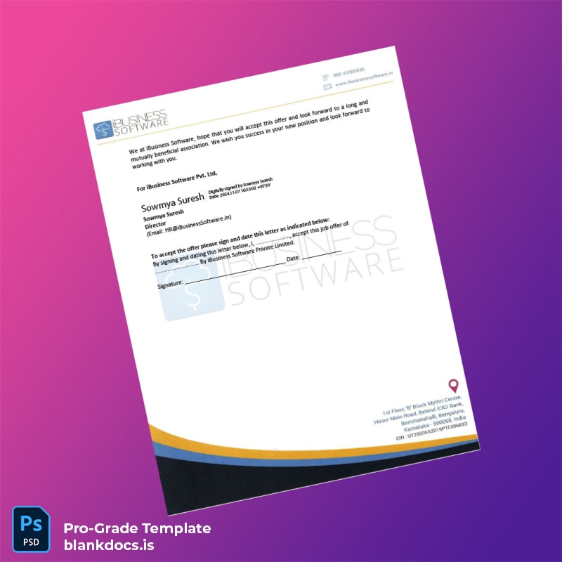 Blank India iBusiness Software Employment Verification Letter Template in Word and PDF formats page 3 Document Preview - BlankDocs