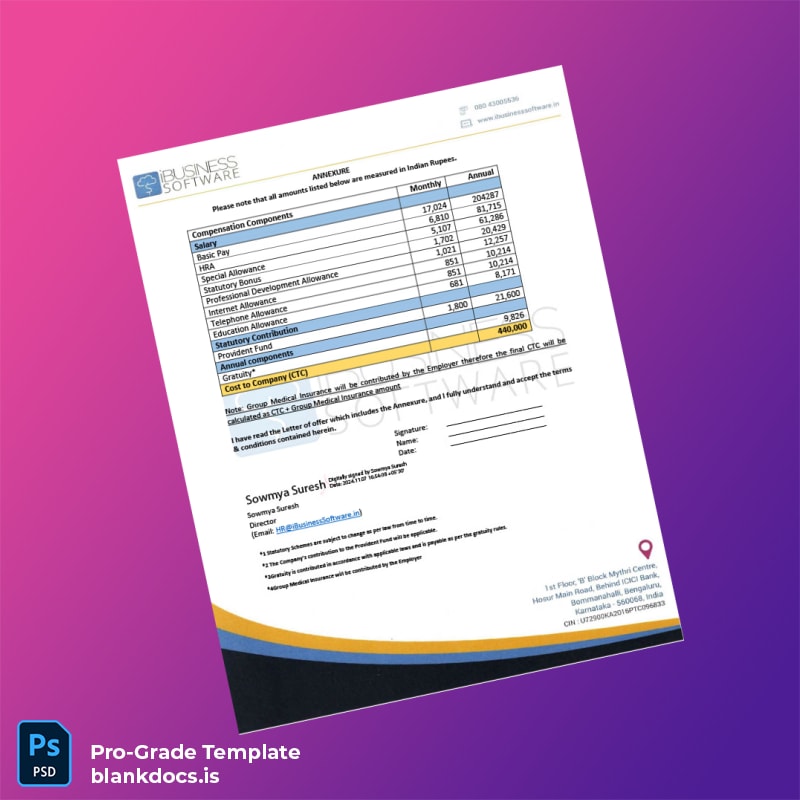 Blank India iBusiness Software Employment Verification Letter Template in Word and PDF formats page 4 Document Preview - BlankDocs