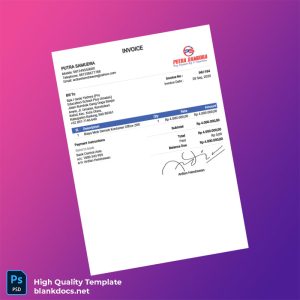 Indonesia Bank Central Asia Editable Invoice Template in Word and PDF formats