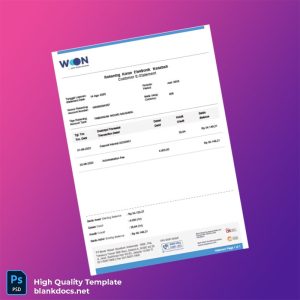 Indonesia Bank Woori Saudara Account Statement Template in Word and PDF formats