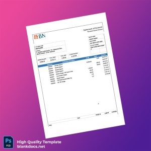 Indonesia Jakarta Selatan Bank Statement Template in Word and PDF formats