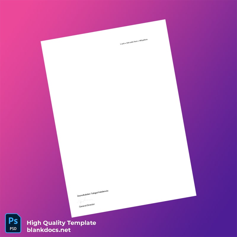 Kazakhstan Astana Su Arnasy Editable Utility Bill Template in Word and PDF formats page 2