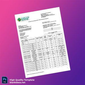 Kazakhstan Bank Statement Template in Word and PDF formats