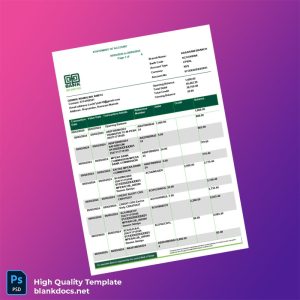 Kenya Bank Statement Template in Word and PDF formats