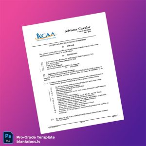 Blank Kenya CAA Aircraft Registration Certificate Template (Word/PDF) Document Preview