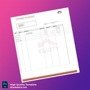 Kenya Equity Bank Statement Template in Word and PDF formats