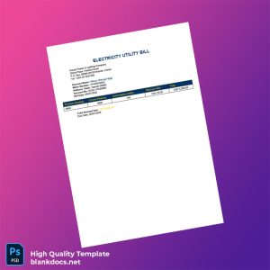 Kenya Kenya Power Lighting Company Editable Electricity Bill Template in Word and PDF formats