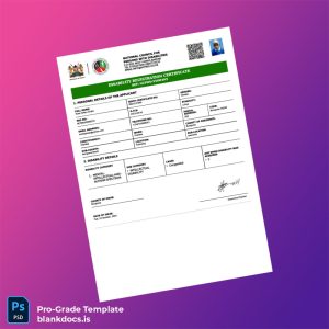 Blank Kenya NCPWD Disability Registration Certificate Template (Word/PDF) Document Preview