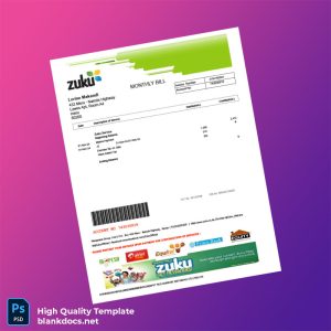 Kenya Wangwana Group J Ltd Editable Utility Bill Template in Word and PDF formats