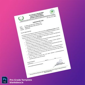 Blank Khyber Pakhtunkhwa Provincial TB Control Programme Employment Verification Letter Template (Word/PDF) Document Preview - BlankDocs