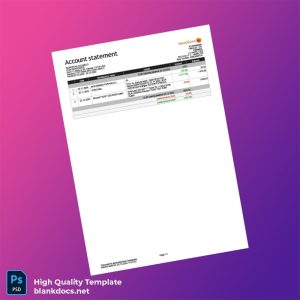 Latvia Swedbank Bank Statement Template in Word and PDF formats