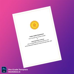 Blank Maharashtra Public Health Department Death Registration Certificate Template (Word/PDF) Document Preview - BlankDocs