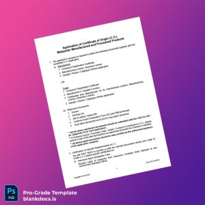 Blank Malaysia Chinese Chamber of Commerce and Industry Certificate of Origin Template (Word/PDF) Document Preview - BlankDocs