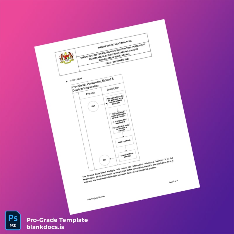 Blank Malaysia Marine Department User Guideline for Ship Registration Template in Word and PDF formats page 7 Document Preview - BlankDocs