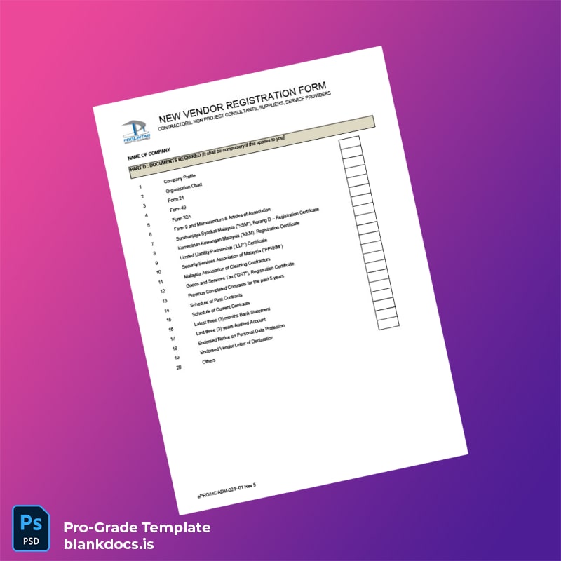 Blank Malaysia ProLintas Business Registration Certificate Template in Word and PDF formats page 4 Document Preview - BlankDocs