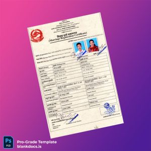 Blank Marriage Registration Certificate Template (Word/PDF) Document Preview - BlankDocs