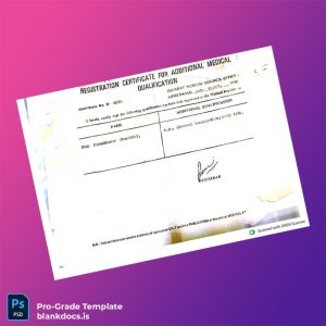 Blank Medical Council Registration Certificate Template (Word/PDF) Document Preview - BlankDocs