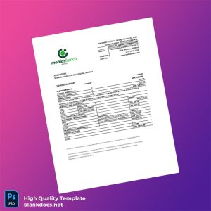 Moldova Mobiasbanca Bank Statement Template in Word and PDF formats