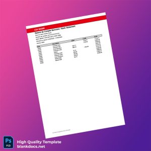 Morocco CIH Bank Statement Template in Word and PDF formats