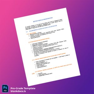 Blank Namibia Ministry of Transport Motor Vehicle Registration Guide Template (Word/PDF) Document Preview - BlankDocs