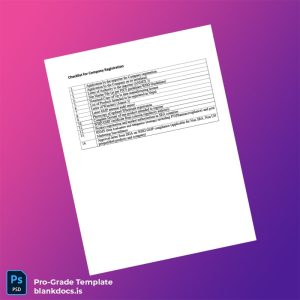 Blank Nepal Ministry of Commerce Company Registration Checklist Template (Word/PDF) Document Preview - BlankDocs