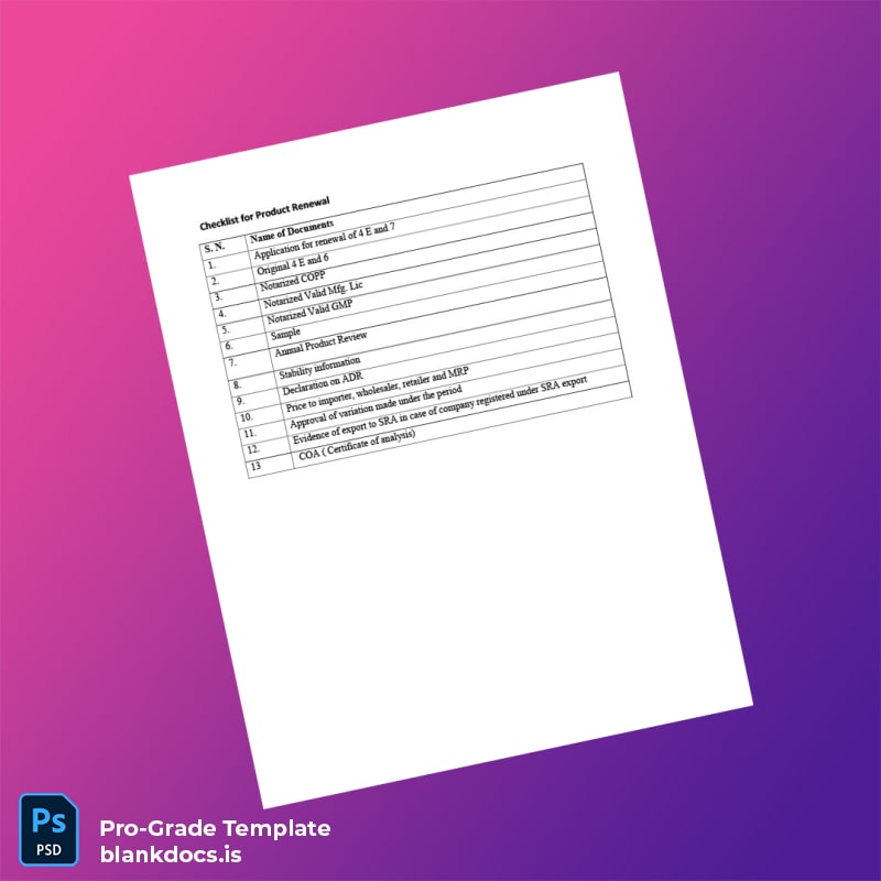 Blank Nepal Ministry of Commerce Company Registration Checklist Template in Word and PDF formats page 3 Document Preview - BlankDocs
