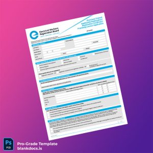 Blank New Zealand Electrical Workers Registration Board Practising Licence Application Template (Word/PDF) Document Preview - BlankDocs