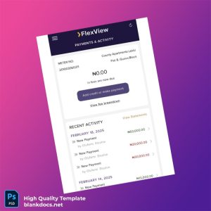 Nigeria County Apartments Editable Utility Bill Template in Word and PDF formats
