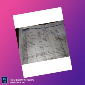 Nigeria Eko Electricity Distribution Company Editable Electricity Bill Template in Word and PDF formats