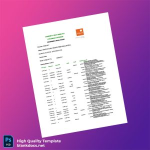 Nigeria Guaranty Trust Bank Account Statement Template in Word and PDF formats