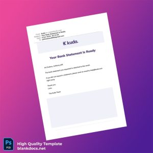Nigeria Kuda Bank Statement Template in Word and PDF formats