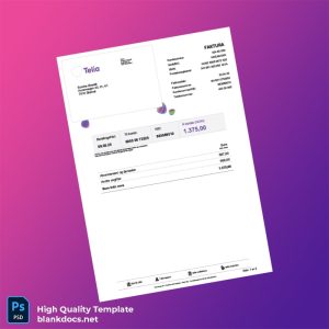 Norway Telia Norge AS Editable Phone Bill Template in Word and PDF formats