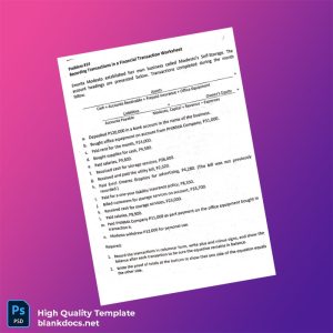 PHINMA Company Editable Accounting Exercise Template in Word and PDF formats