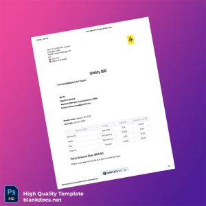 PLN Editable Utility Bill Template in Word and PDF formats