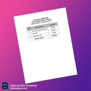 Pakistan 180-H Model Town Editable Utility Bill Template in Word and PDF formats