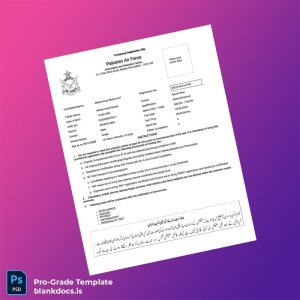 Blank Pakistan Air Force Provisional Registration Slip Template (Word/PDF) Document Preview - BlankDocs