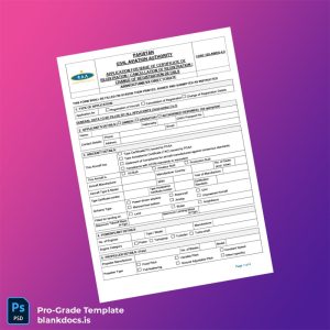 Blank Pakistan Civil Aviation Authority Application for Issue of Certificate of Registration Cancellation of Registration Change of Re Document Preview