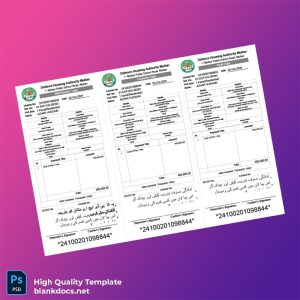 Pakistan DHA Lahore Multan Chapter Editable Payment Challan Template in Word and PDF formats