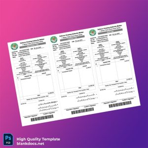 Pakistan Defence Housing Authority Multan Editable Challan Receipt Template in Word and PDF formats