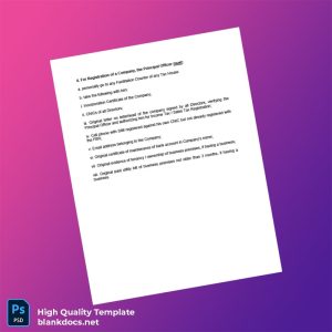 Pakistan FBR Editable Tax Registration Requirements Template in Word and PDF formats