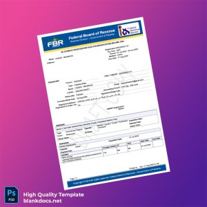 Pakistan Federal Board Of Revenue - Government Of Pakistan Editable Income Tax Registration Form Template in Word and PDF format
