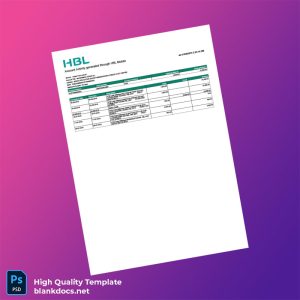 Pakistan HBL Account Statement Template in Word and PDF formats