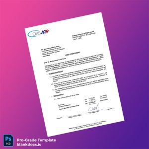 Blank Pakistan OBS AGP Employment Verification Letter Template (Word/PDF) Document Preview - BlankDocs