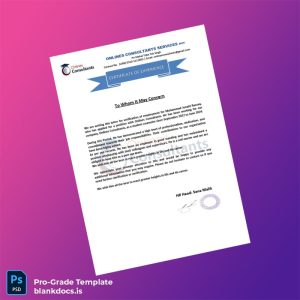 Blank Pakistan Onlines Consultants Employment Certificate Template (Word/PDF) Document Preview - BlankDocs