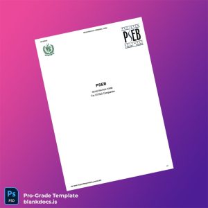 Blank Pakistan PSEB Registration Renewal Form Template (Word/PDF) Document Preview - BlankDocs
