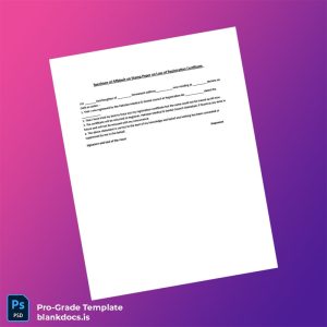 Blank Pakistan Pakistan Medical Dental Council Duplicate Affidavit Loss of Registration Certificate Template (Word/PDF) Document Preview