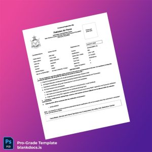 Blank Pakistan Provisional Registration Slip for Pakistan Air Force Instructions Template (Word/PDF) Document Preview - BlankDocs