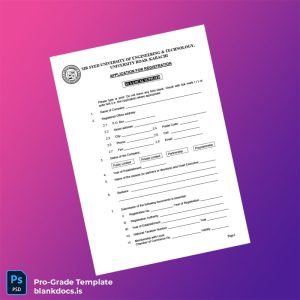 Blank Pakistan Sir Syed University of Engineering and Technology Business Registration Certificate Template (Word/PDF) Document Preview - BlankDocs