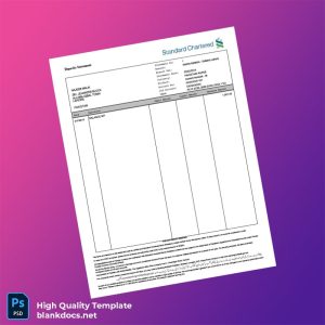 Pakistan Standard Chartered Bank Statement Template in Word and PDF formats